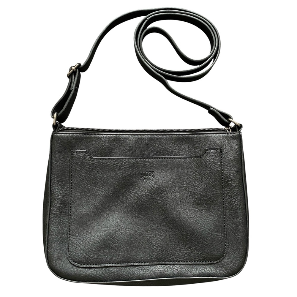 ROOTS Black Faux Leather Crossbody Bag